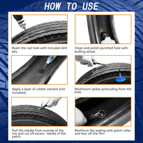 ZERINT kit in use showing a repair being vulcanized on a radial tire for durable fix