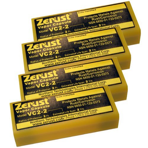 Zerust VC2-2 capsule front view showing compact size and rust protection benefit