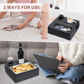 Zettfuly size comparison beside a remote to show compact footprint