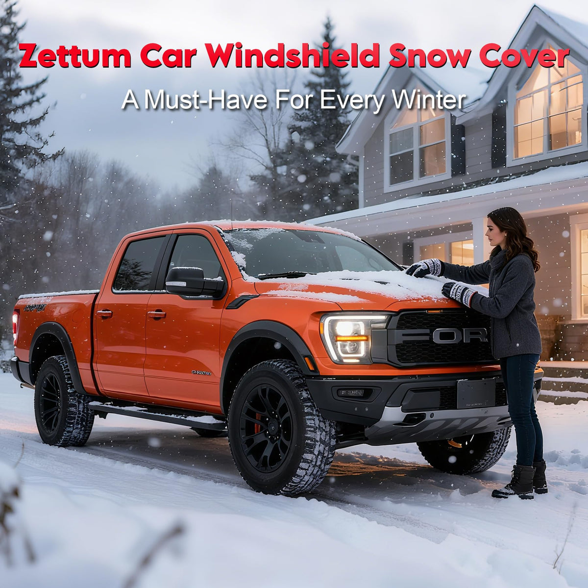 Zettum size comparison next to pickup showing 76x50 inch coverage benefit