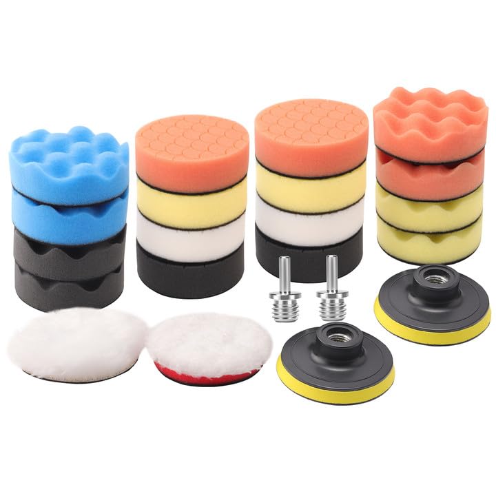 ZFE 3-inch polishing kit front view showing pads and adapters for versatile detailing
