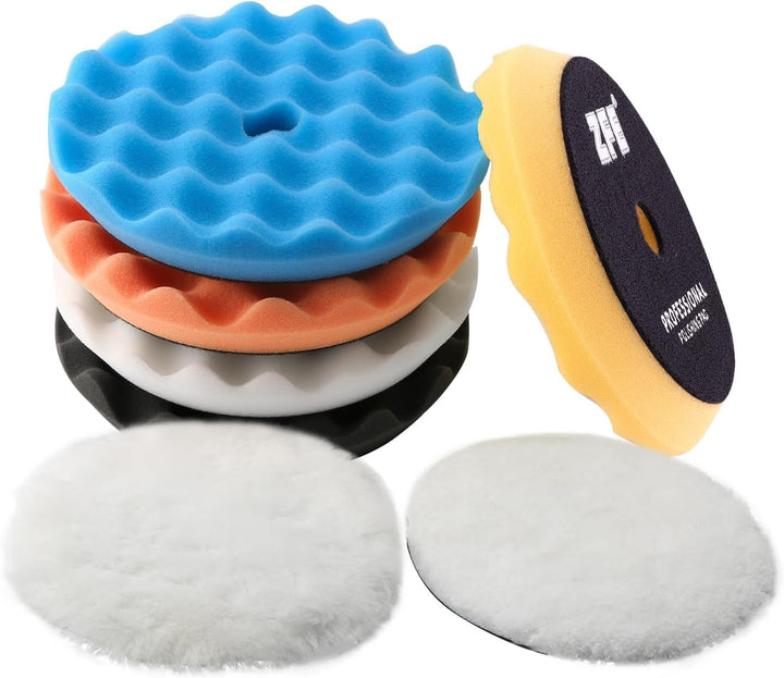 ZFE front packaging showing 7-piece 5 inch polishing kit and quick identification