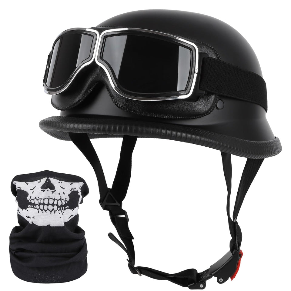 ZGMZLBBD helmet front view showing classic German style and road-ready DOT approval