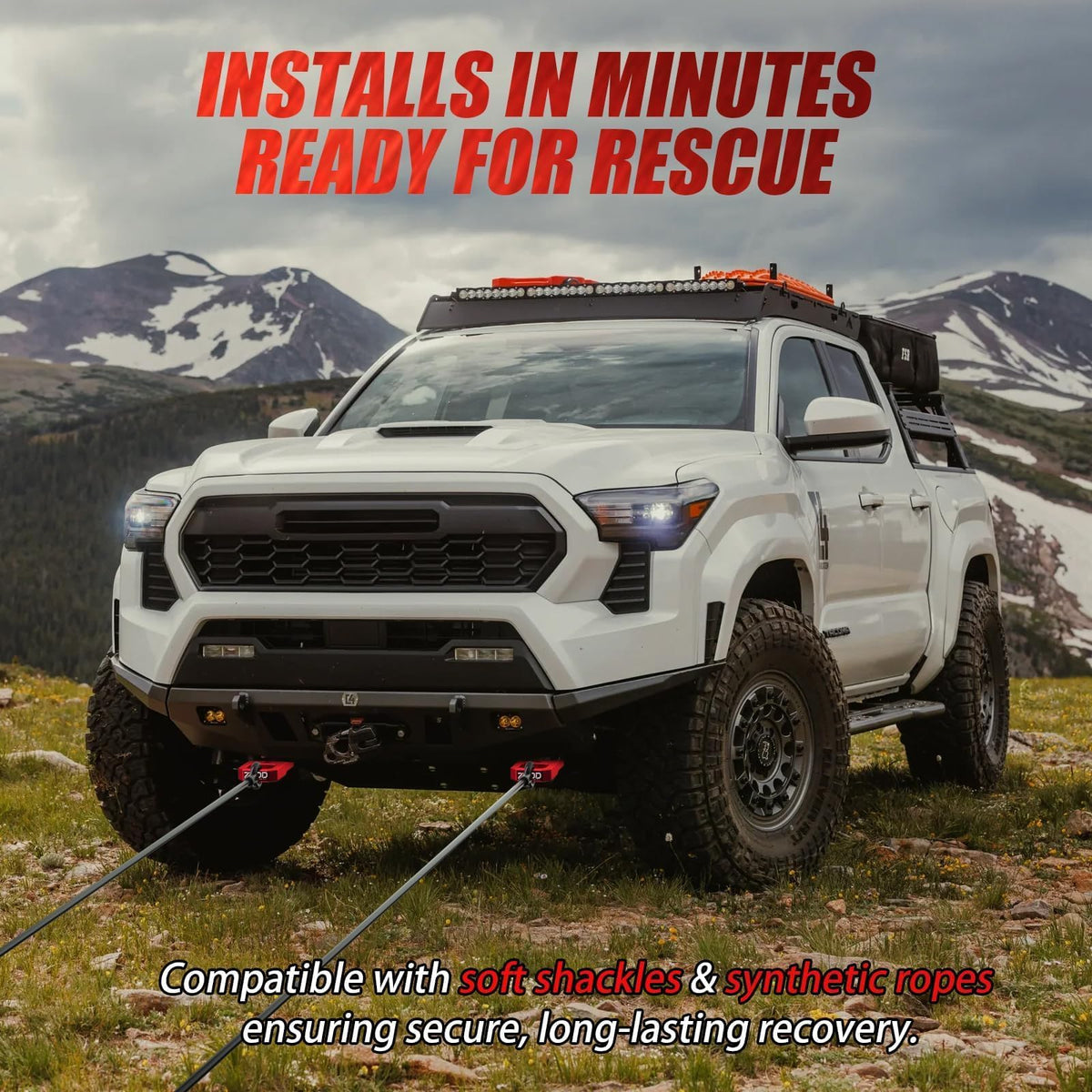 ZHDD hook on off-road truck in trail setting showing rugged style and added recovery readiness benefit
