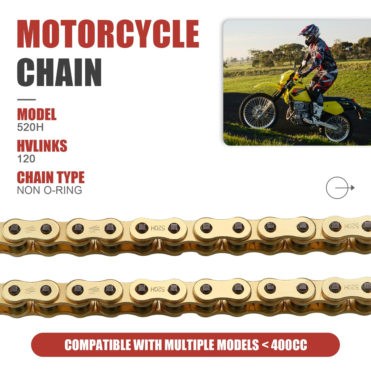 Zhenghe chain mounted on sprocket showing proper fit and smooth power transfer benefit