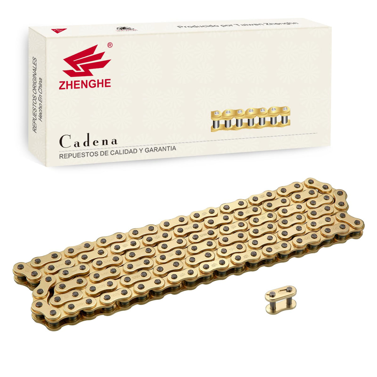 Zhenghe 520 front packaging showing full chain and included master links benefit quick identification
