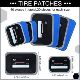 Zhengmy patches laid out with printed dimensions showing two rectangle sizes