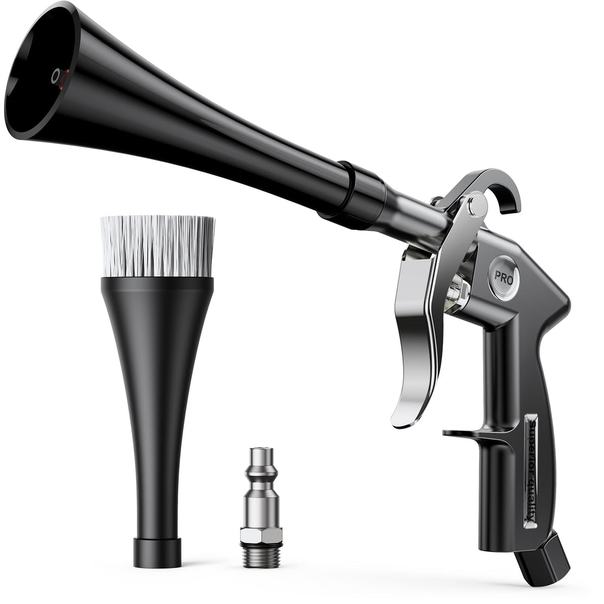 Zhevebaga front view of tornado gun showing compact durable design and portability