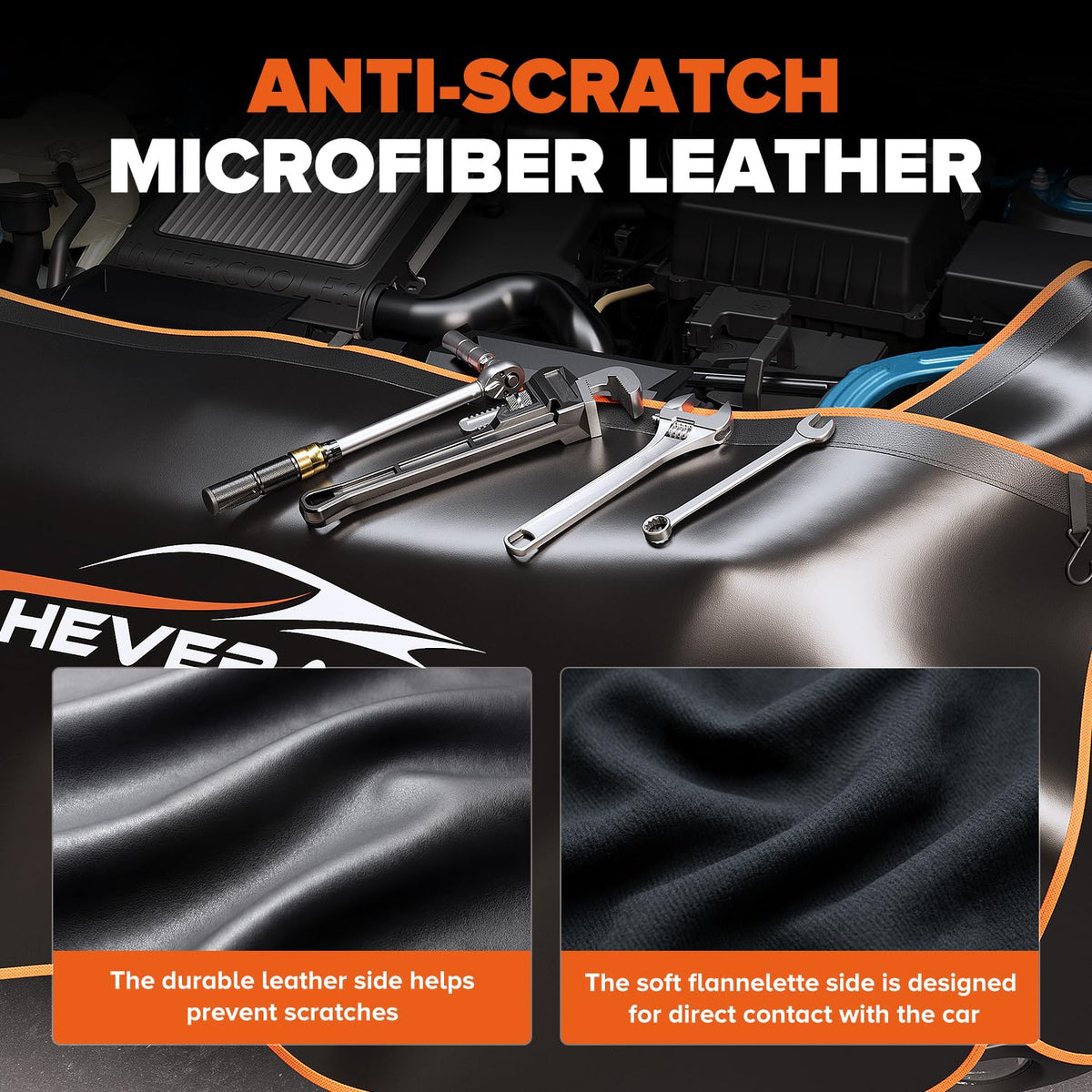 Zhevebaga fender cover in use with mechanic preventing scratches