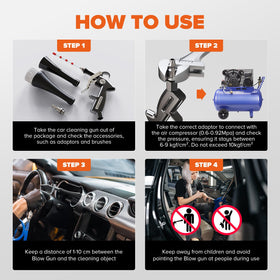 Zhevebaga tornado gun cleaning dashboard vents for faster dust removal