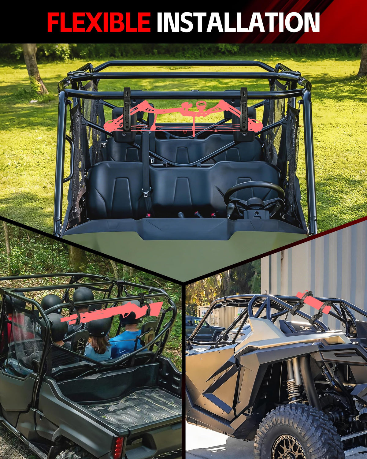 ZHILXN lifestyle image of off-road vehicle with racks demonstrating organized gear transport