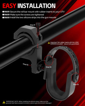 ZHILXN display of four rubber inserts showing fit options for different roll bar diameters