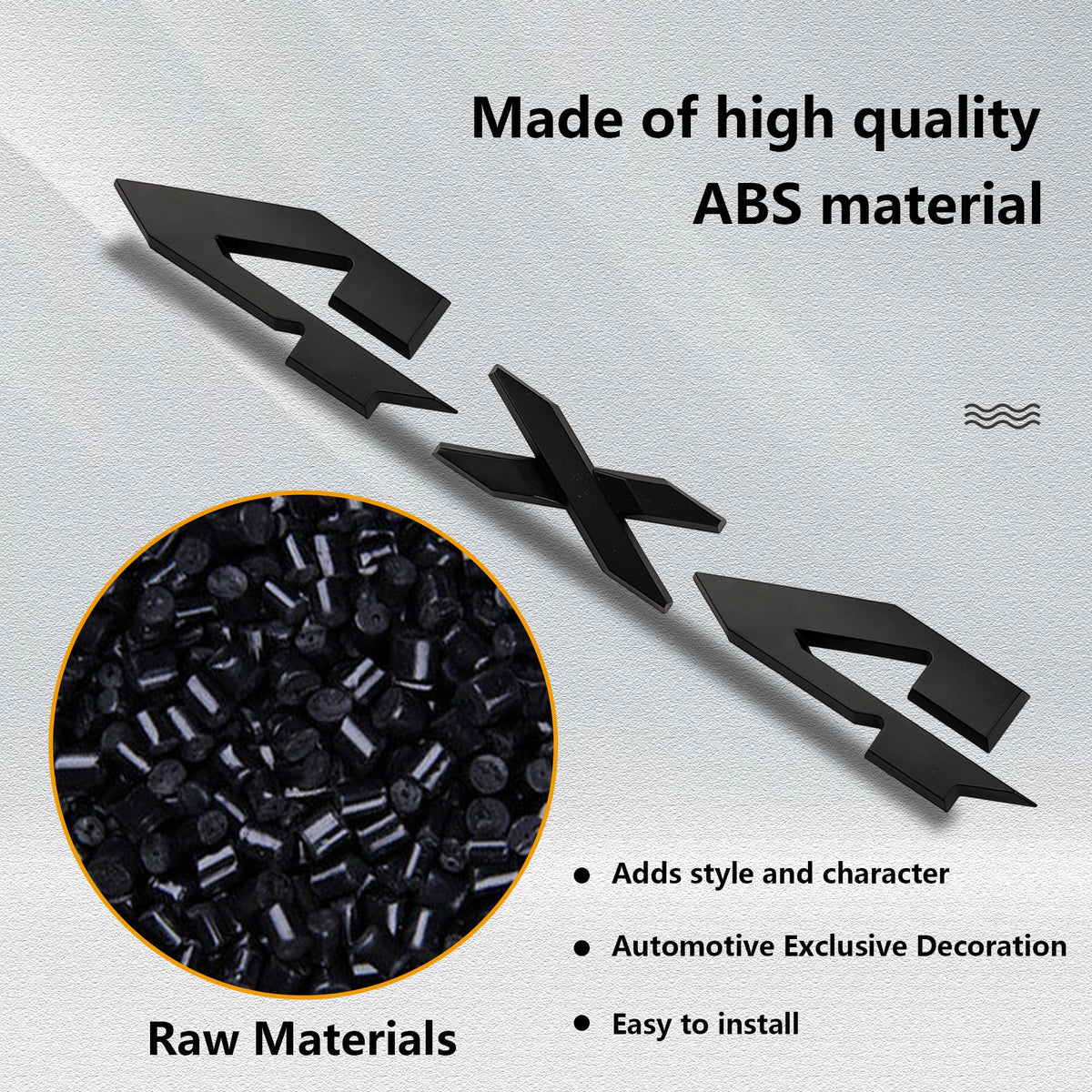 Zhizhong emblem adhesive back with tape visible for quick no-drill installation
