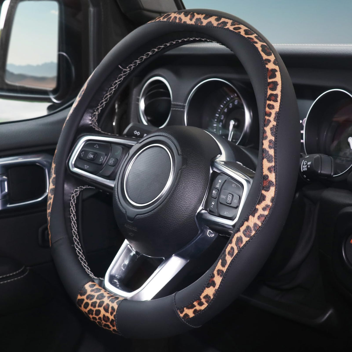 ZHOL cover installed on steering wheel demonstrating improved hold and control