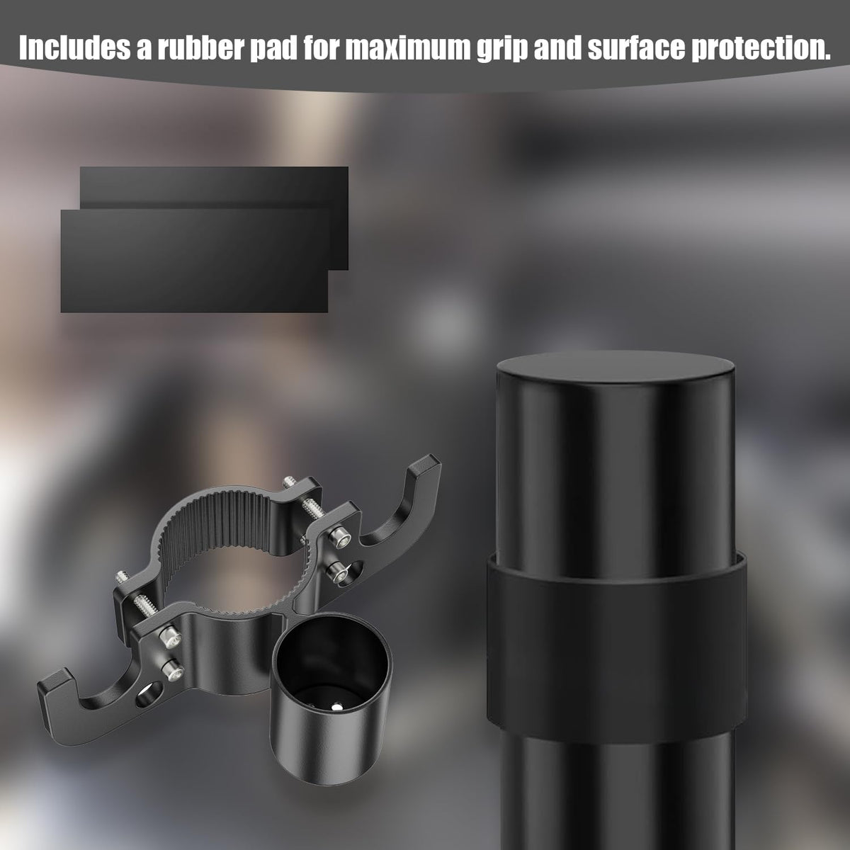 Zholp mounted on 2" jack tube with secure fit and no scratches