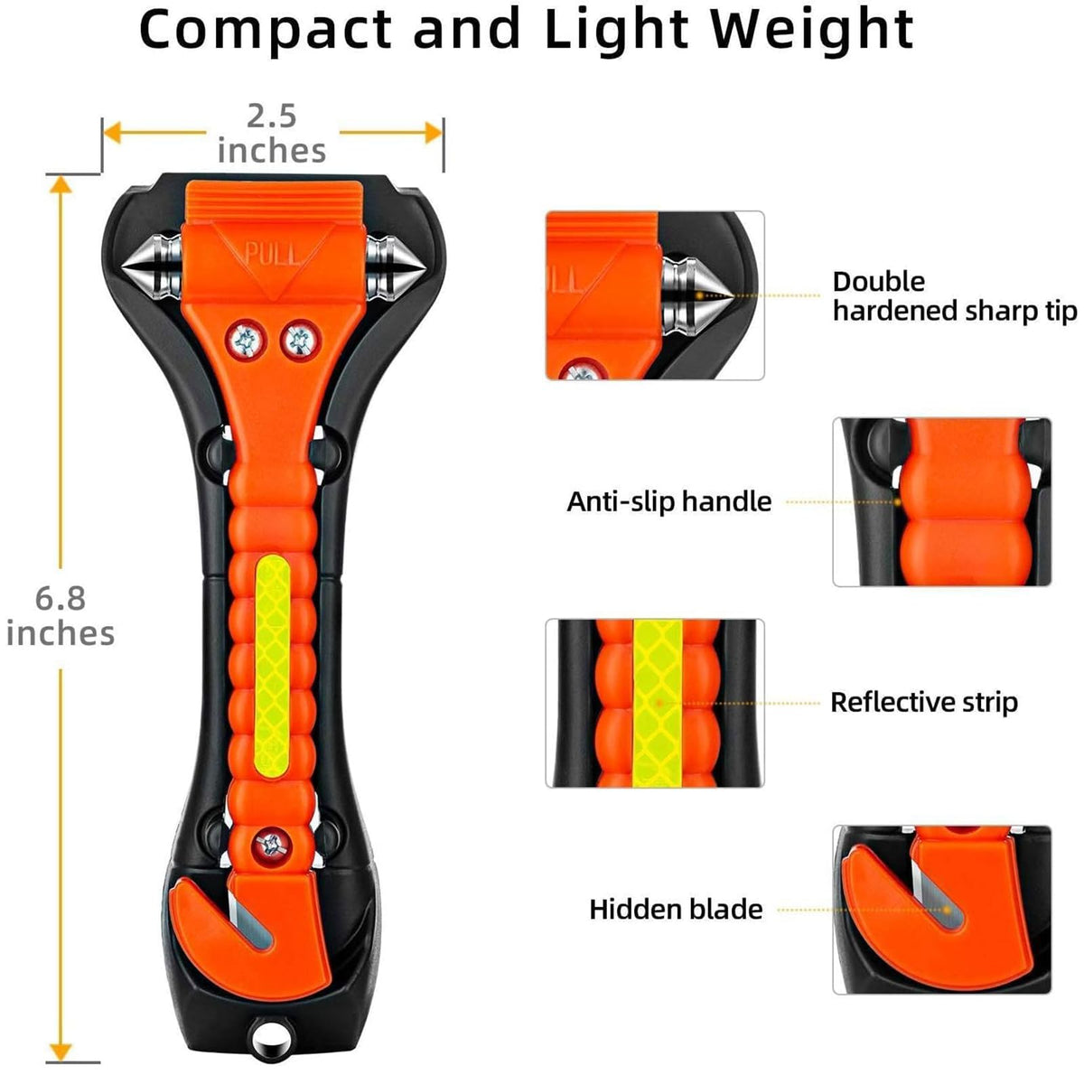 ZHSX close-up of carbon steel hammer head for reliable window breaking
