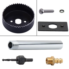 ZHSYMX sump kit in a garage with truck showing easy retrofit workflow
