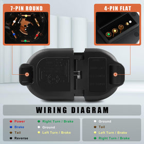 Zhushan 4-pin flat plug detail showing compact design and simple trailer lights hookup