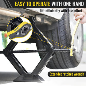 ZIBIAO ratchet handle engaged on jack showing reduced effort when lifting