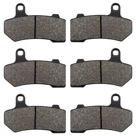 ZICOO front and rear brake pads packaging showing complete replacement kit and fitment