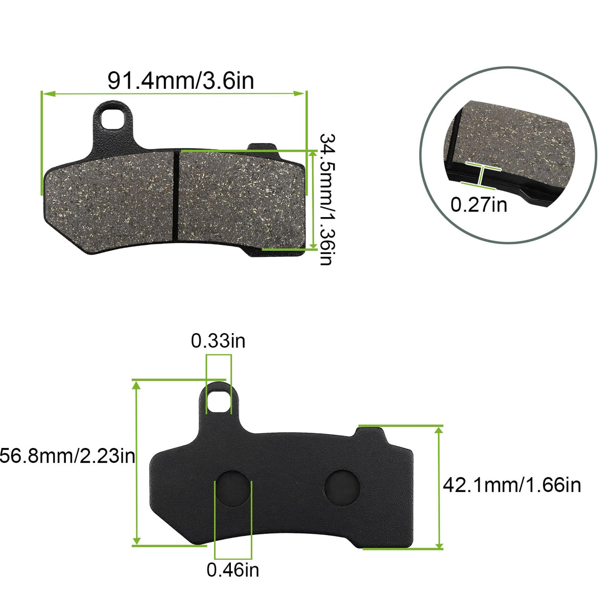 ZICOO brake pad groove detail demonstrating heat dissipation and quieter stops