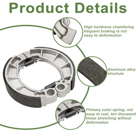 ZICOO rear brake shoe close-up showing shape and fit, improving brake engagement