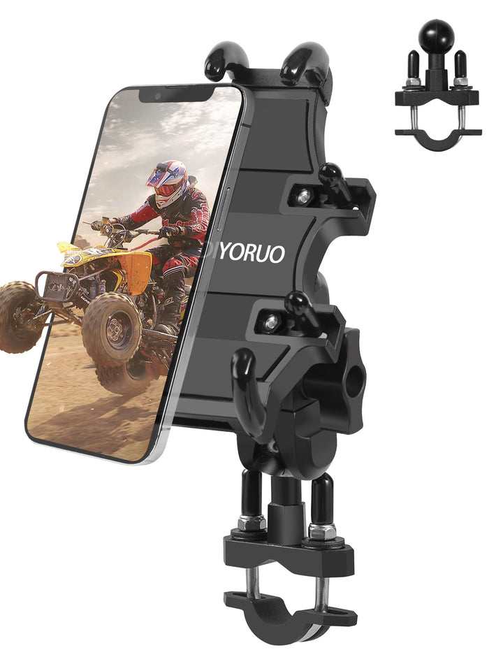 ZIDIYORUO front view of handlebar phone mount showing durable build and fit