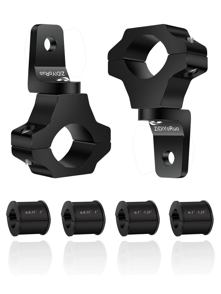 ZIDIYORUO front view of 2-pack brackets showing compact design and included hardware