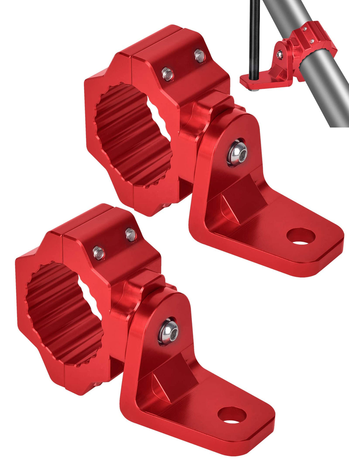 ZIDIYORUO front view of two red CNC mounts showing compact kit and hardware for quick install