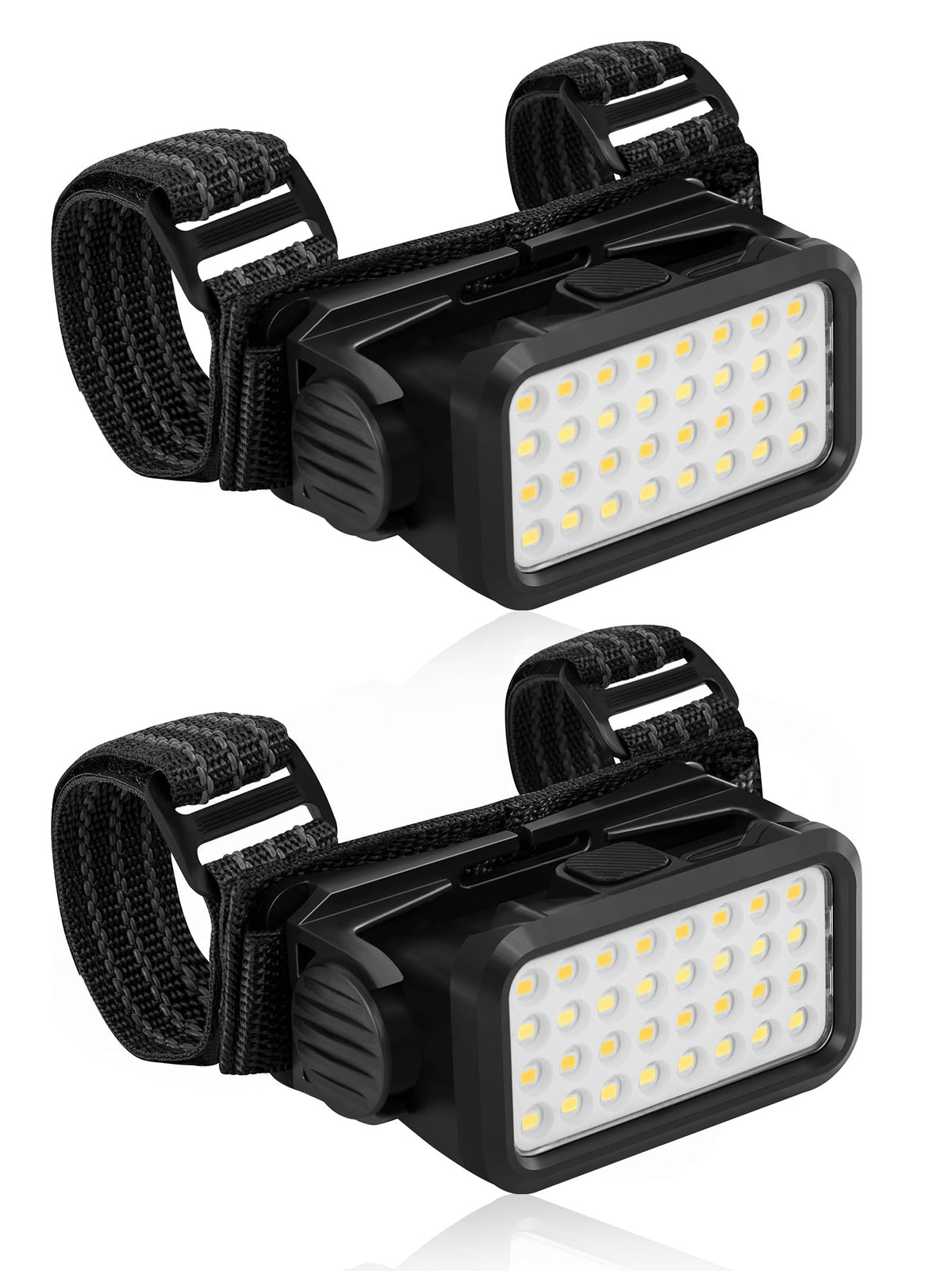ZIDIYORUO front view of two-pack lights showing included cables and carton benefits visibility
