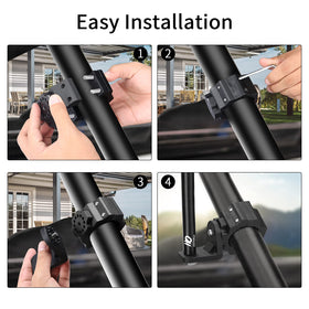 ZIDIYORUO mount installed on a UTV roll cage for reliable whip placement