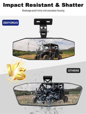 ZIDIYORUO mirror on UTV during trail ride enhancing rear awareness