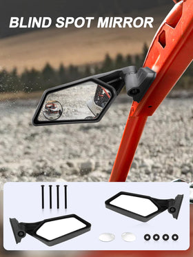 ZIDIYORUO mirrors on Maverick X3 in rugged trail setting enhancing rider awareness