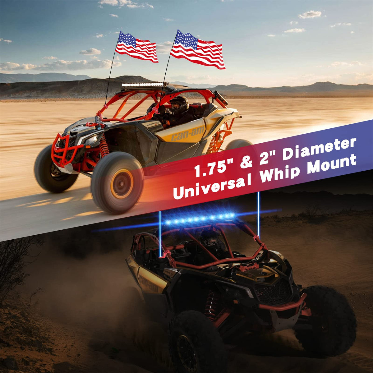 ZIDIYORUO mount clamped to a UTV roll cage demonstrating tool-free installation and fit