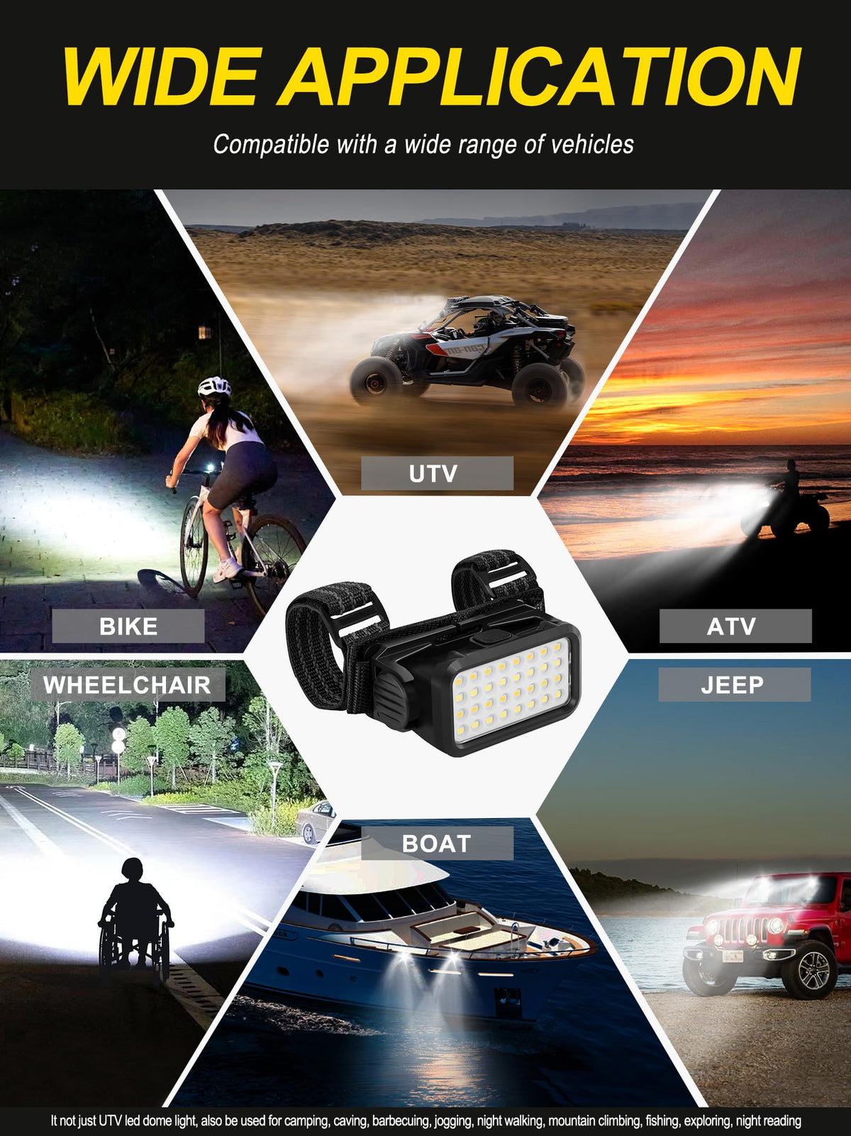 ZIDIYORUO in-use on a night ride illuminating trail and enhancing visibility
