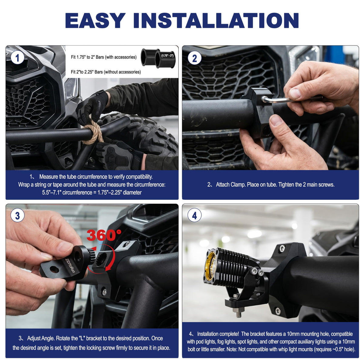 ZIDIYORUO product box with hex wrench showing easy tool-free installation benefit