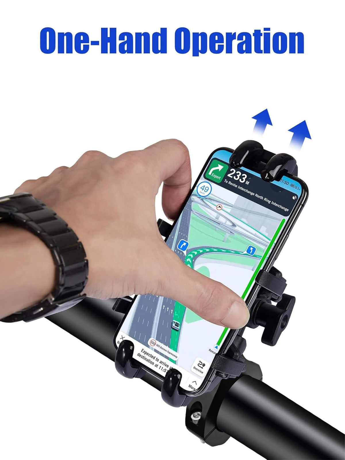 ZIDIYORUO phone held by silicone-padded clamps showing protective grip and vibration reduction
