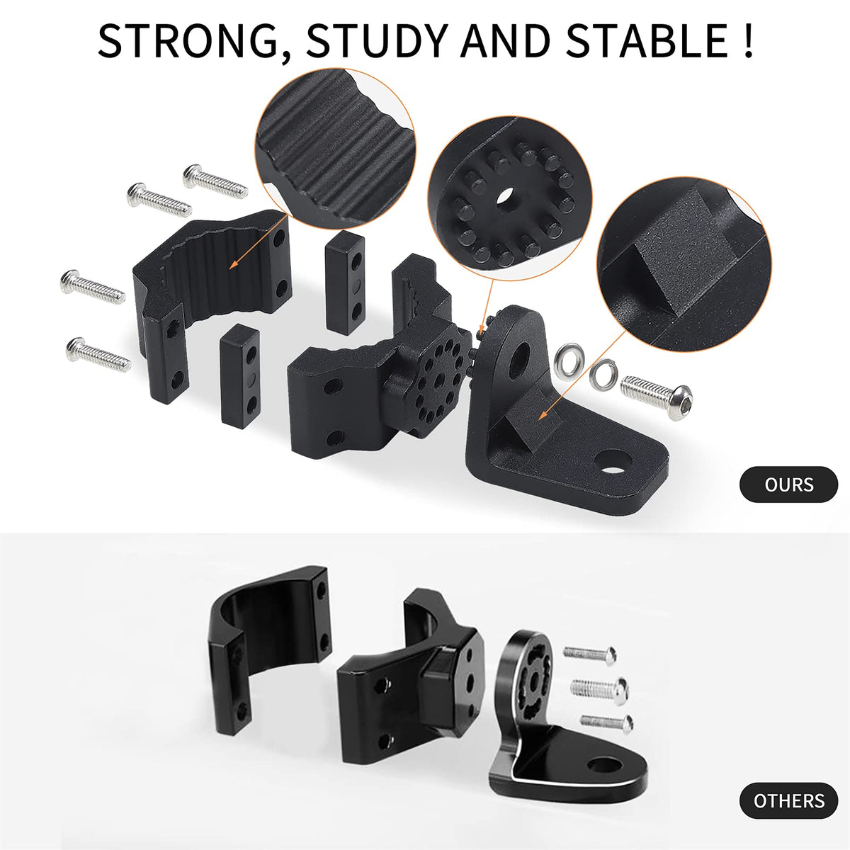 ZIDIYORUO mount next to ruler showing compact size and fit guidance