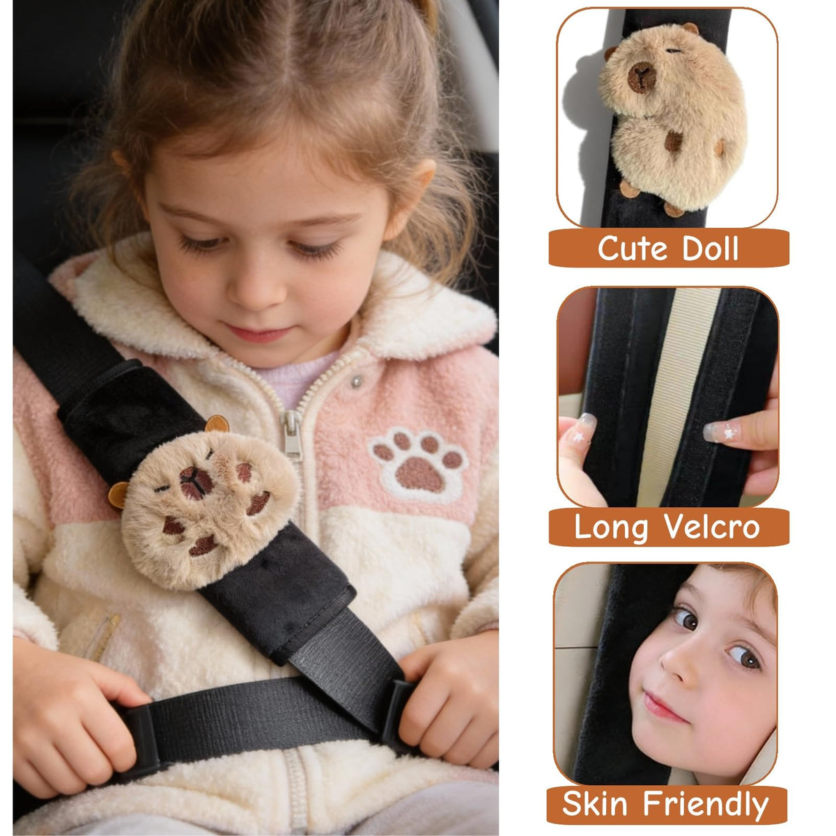 Zigihos installed on car seatbelt showing safer, gentler shoulder contact