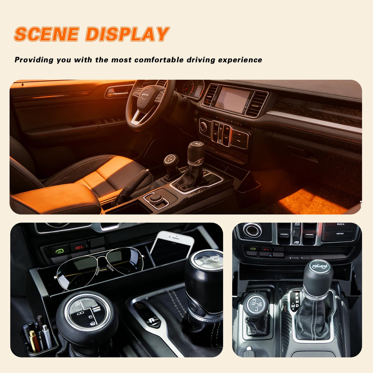 Zihvfzu lifestyle shot inside Jeep interior emphasizing tidy cabin