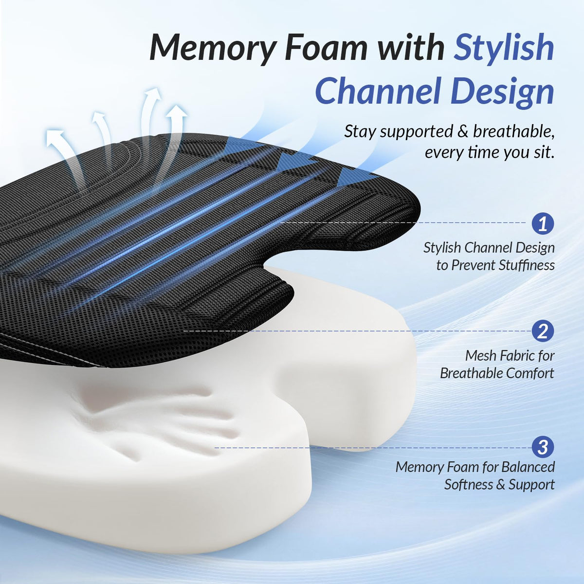 ZIKEE installed on a driver seat demonstrating improved seating position and stability