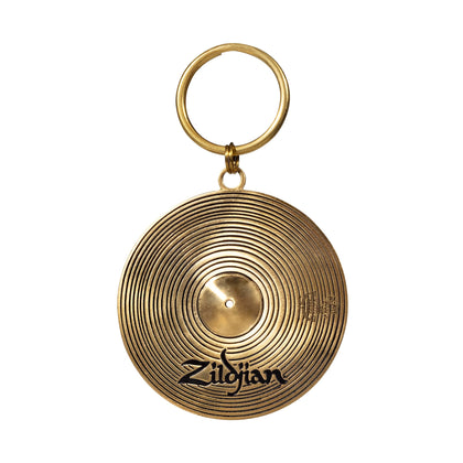 Zildjian keychain front view showing cymbal shape and durable finish