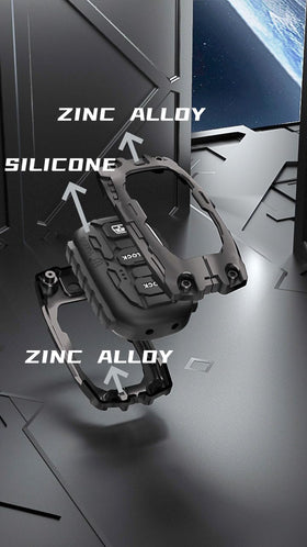 Zincflag key fob cover back detail highlighting screw-lock and durable shell