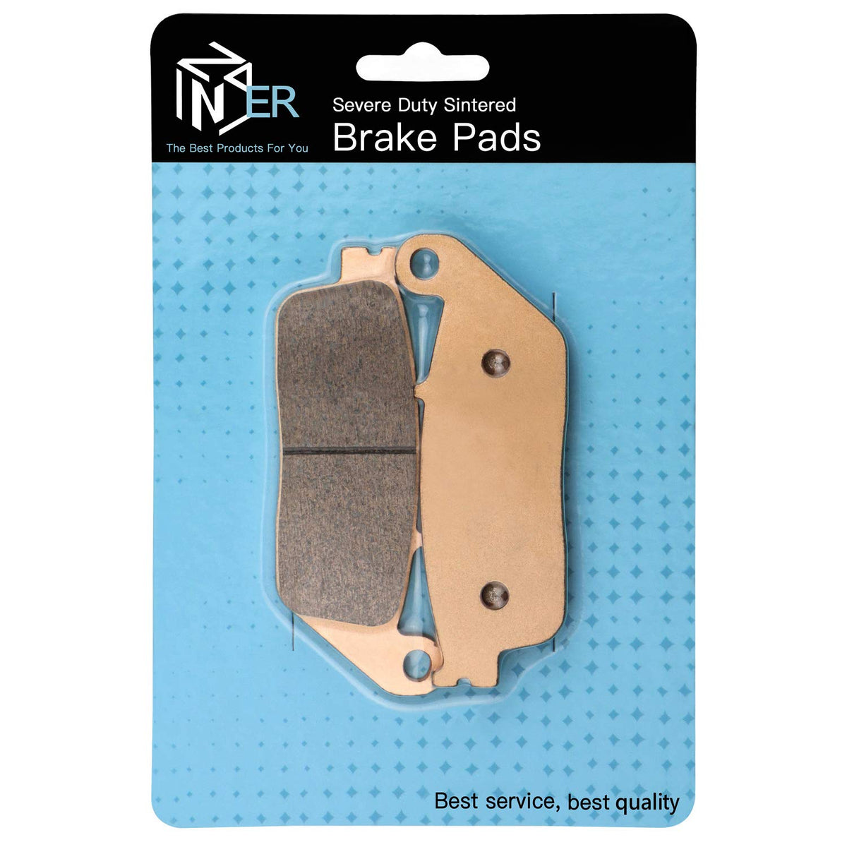 Zinger Auto Parts pads on a parked cruiser, ready for mixed road and off-road riding