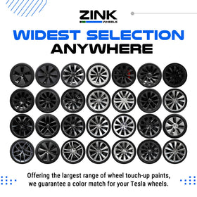 Zink Wheels paint bottle next to coin showing compact size and portability