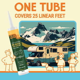 Ziollo used on an RV roof in campsite setting showing durable outdoor protection benefit