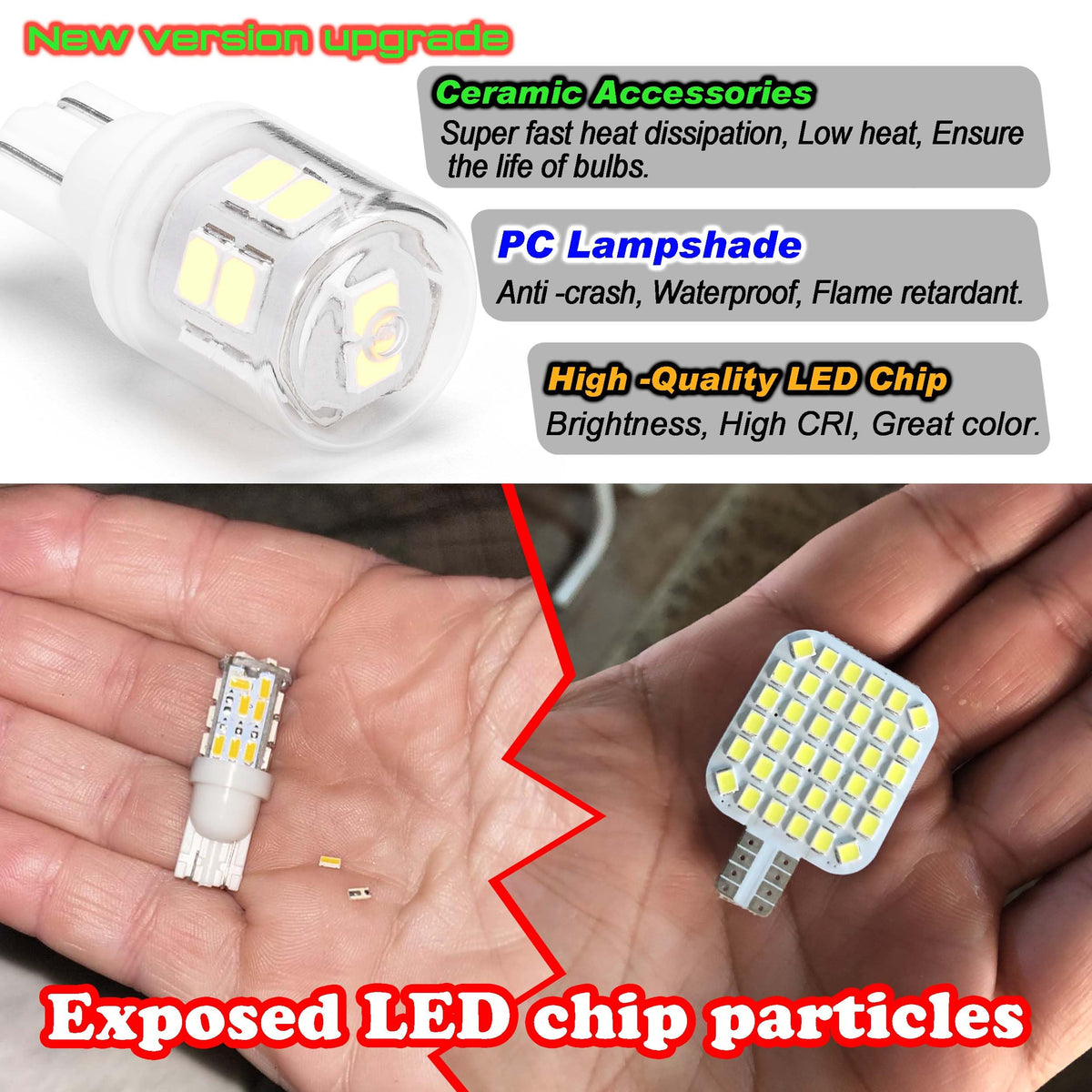 Ziomitus polycarbonate lampshade detail highlighting impact resistance and waterproofing benefit
