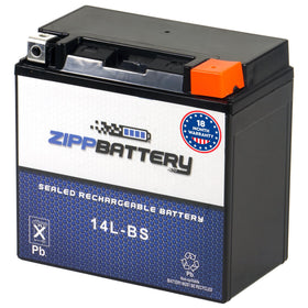ZIPPBATTERY front view showing label and compact case for easy replacement