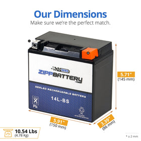 ZIPPBATTERY top view highlighting nut-and-bolt T3 terminals for secure connection
