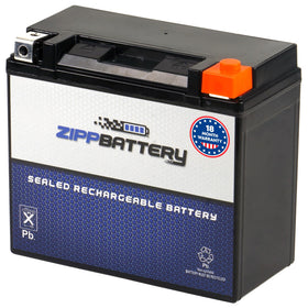 ZIPPBATTERY YTX20L-BS front angle showing compact case and ready-to-install benefit